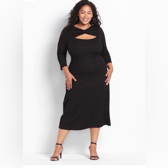 Lane Bryant Dresses & Skirts - Lane Bryant Twist-Neck Bodycon Dress LBD
